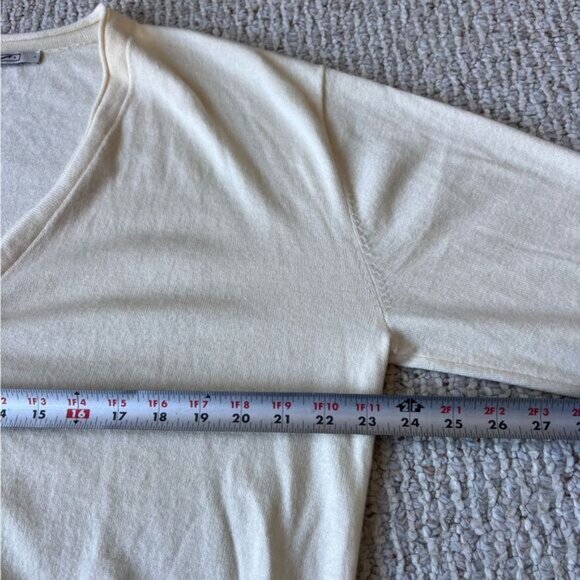 AYR The Airport Merino Wool Cream Cardigan - Picture 10 of 11